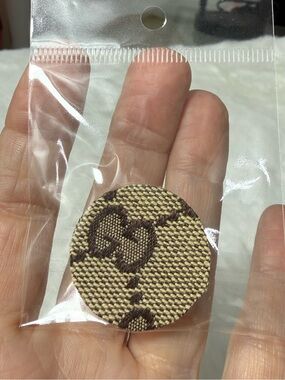 Gucci | Jewelry | Gucci Gg Line Stone Pin Badge Brooch Gold | Poshmark